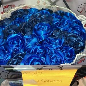 Blue Satin Rose Bouquet